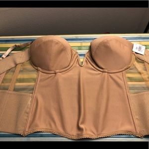 Flattering me nude long bra bridal bustier 38DD